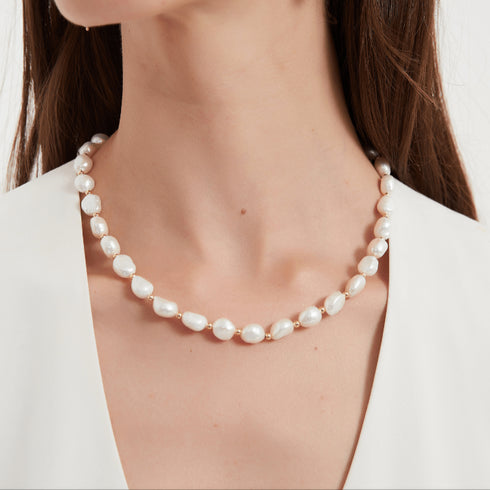 ELISA Baroque Pearl Necklace - 18K Gold Plated